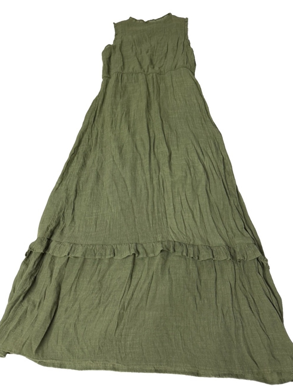 Luxology Olive Maxi dress with Subtle Ruffle